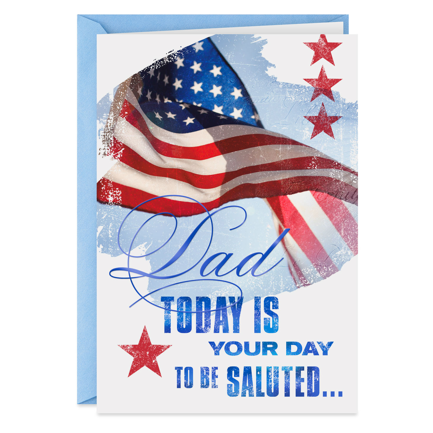 American Flag We Salute You Veterans Day Card for Dad Card Front