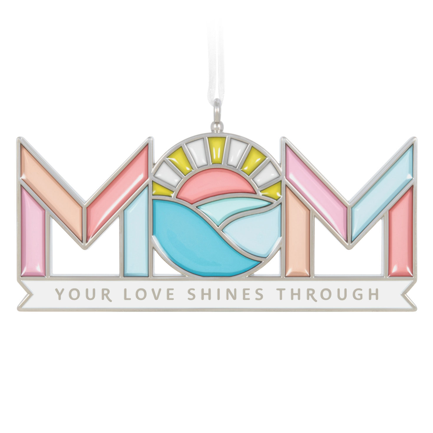 Mom's Love Shines Metal Ornament, , large