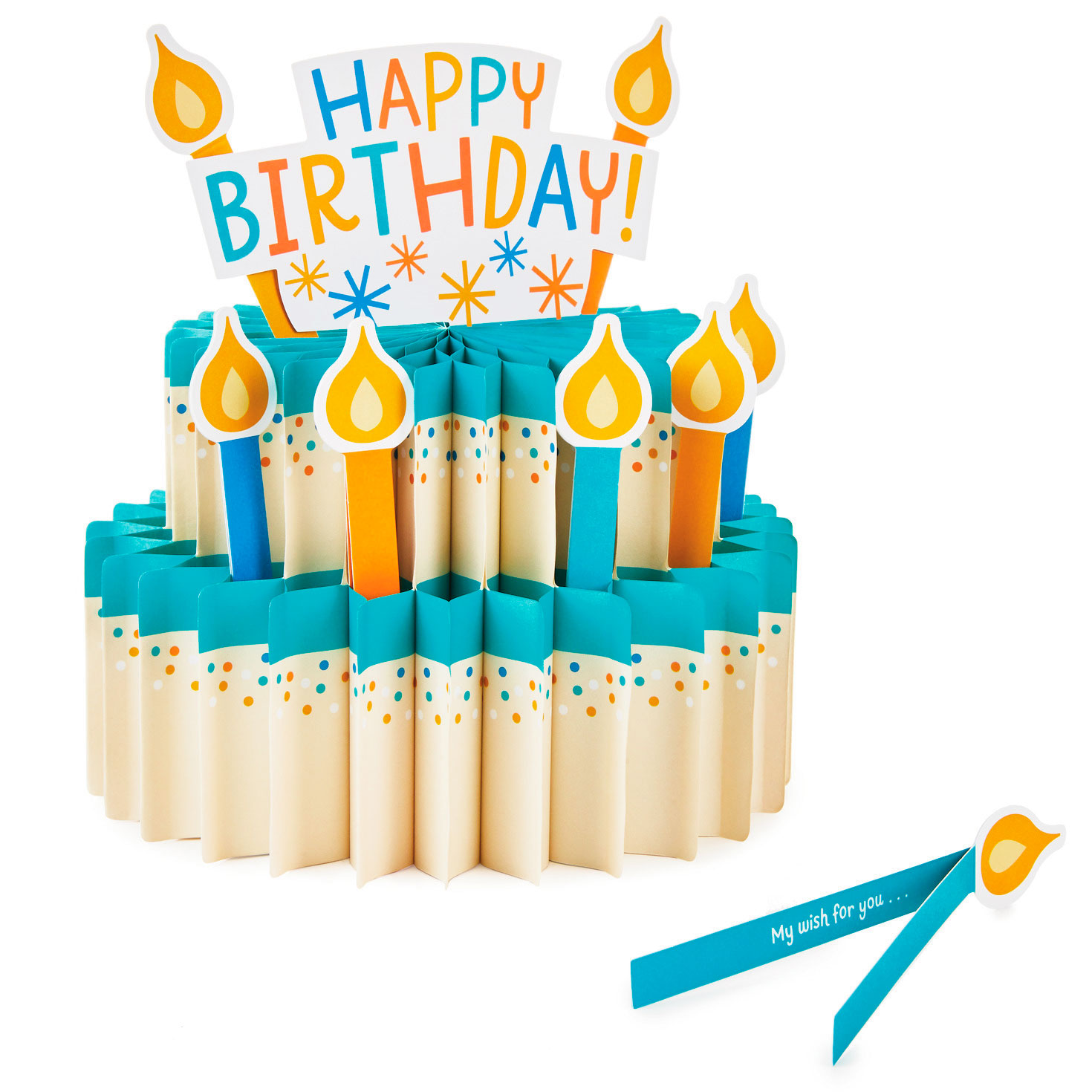 Happy Birthday Cake 3-D Pop-Up Honeycomb Centerpiece, , large