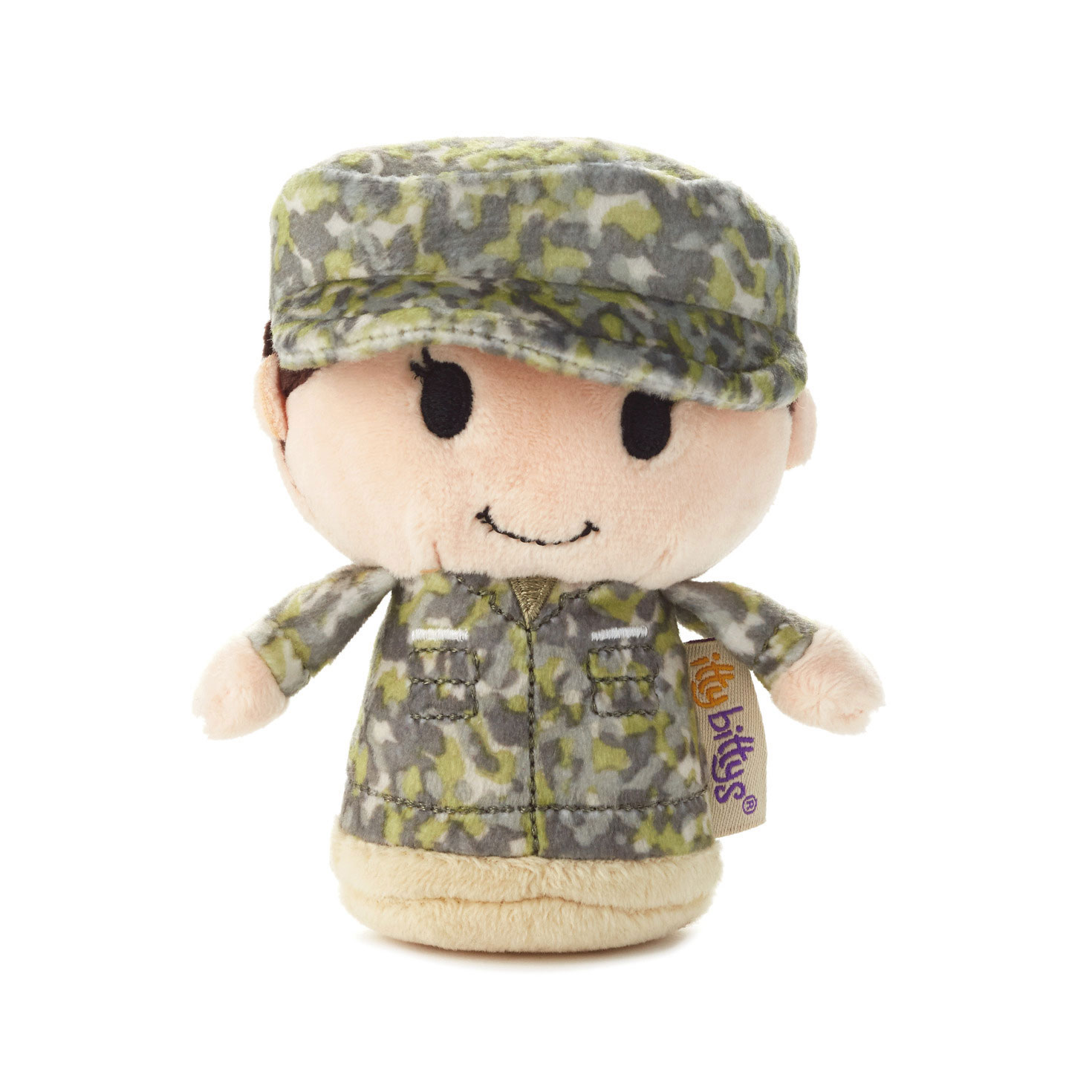 itty bittys® White Woman in Green Camo Plush, , large