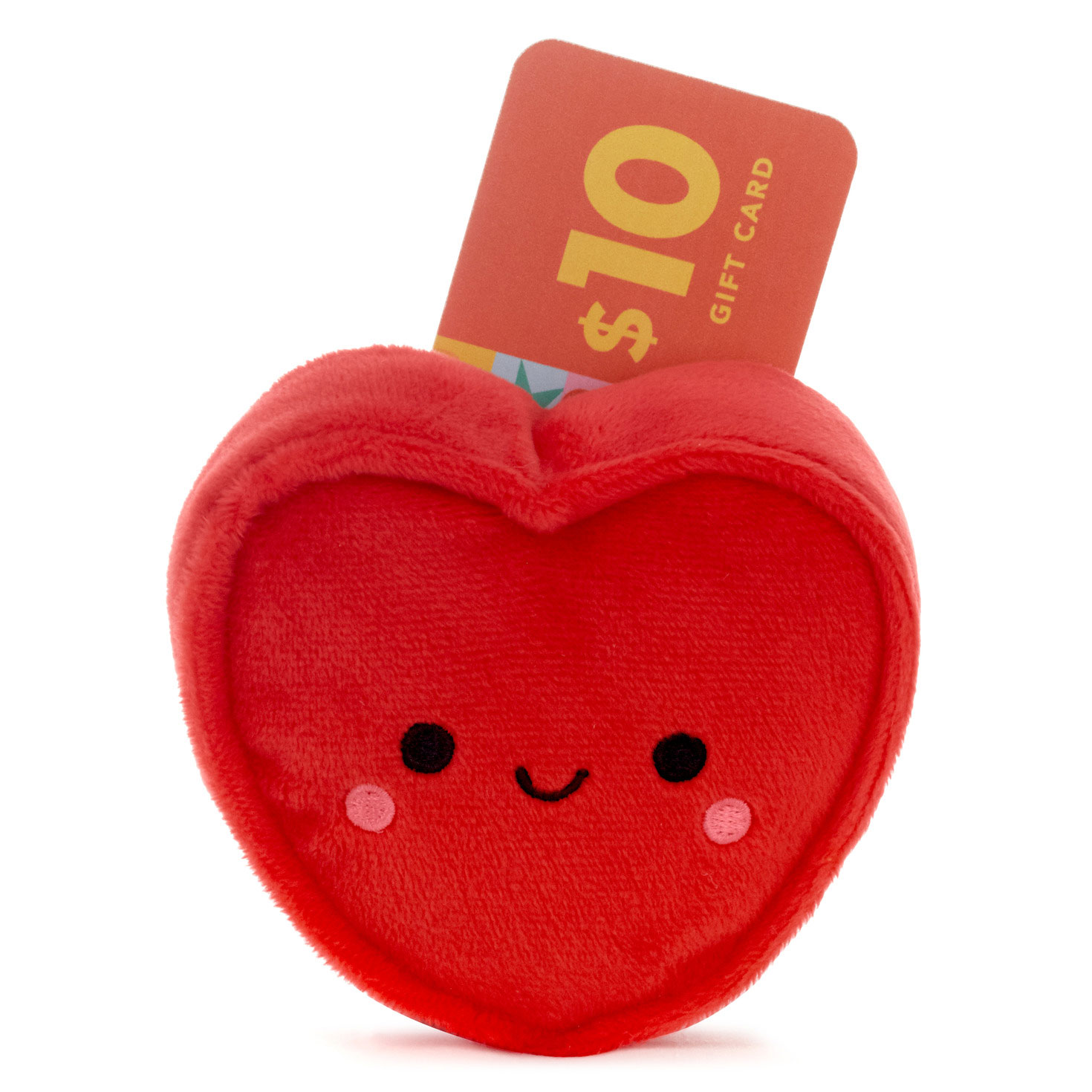 Plush Red Heart Gift Card Holder With Pocket front
